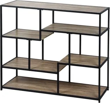 Regál Alessandro, 120 cm, čierny/dub sonoma%