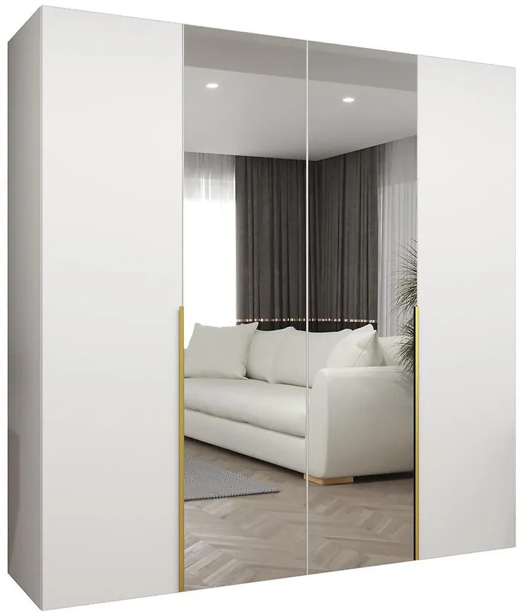 Skriňa Alicante II 200 biela/zlatá