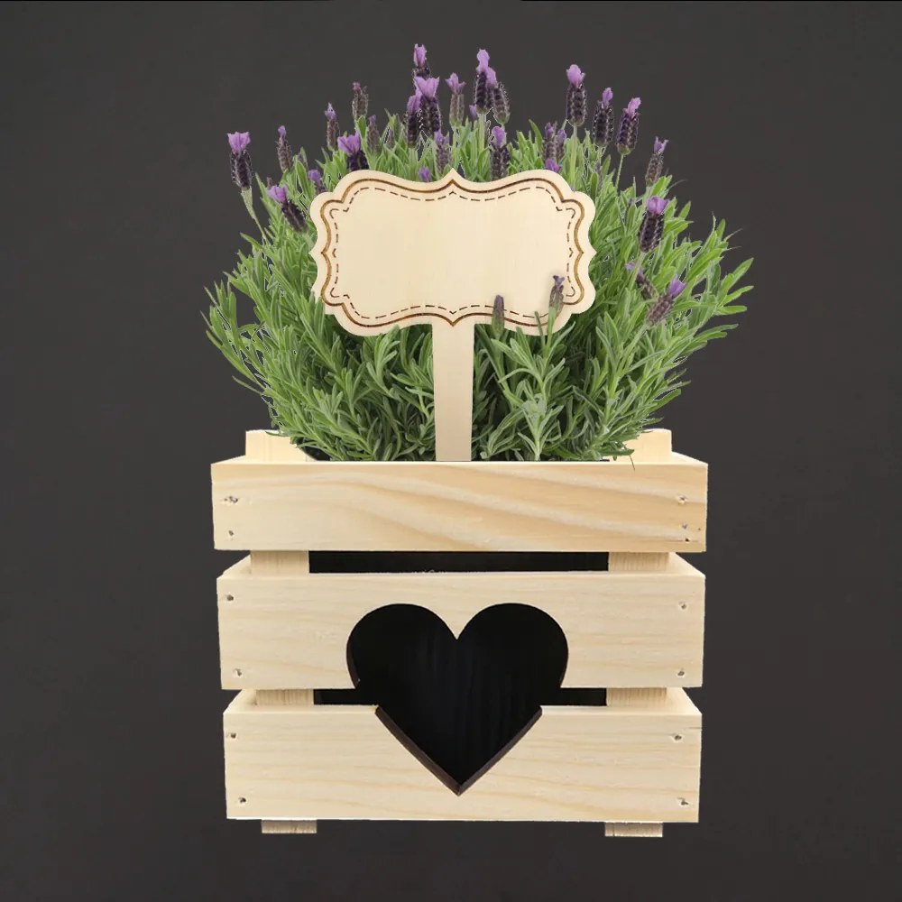 AMADEA Drevený zápich - ceduľka na bylinky na opis, výška 20 cm, český výrobok