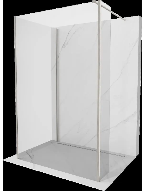Mexen Kioto sprchová zástena Walk-in 100 x 80 x 30 cm, transparentná, brúsený nikl - 800-100-080-221-97-00-030
