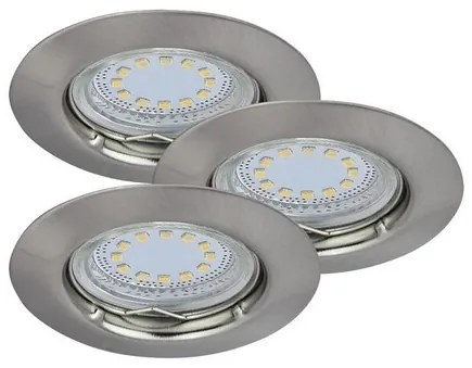 Rabalux LED zápustné bodové svietidlo Lite 3x3W | 240lm | 3000K - set 3 ks, saténový chróm, 1163