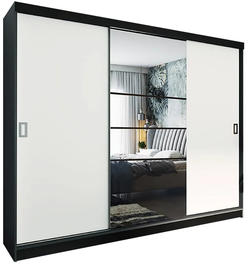 Skriňa Retro 200 6L grafit / dvierka biely