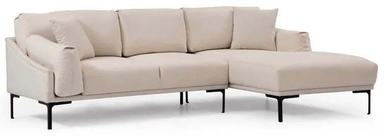 Svetlobéžová rohová pohovka Artie Leo, pravý roh