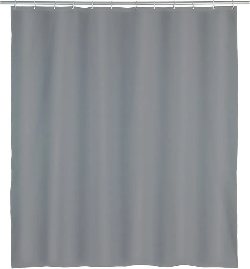 Sivý sprchový záves Wenko Punto, 180 x 200 cm