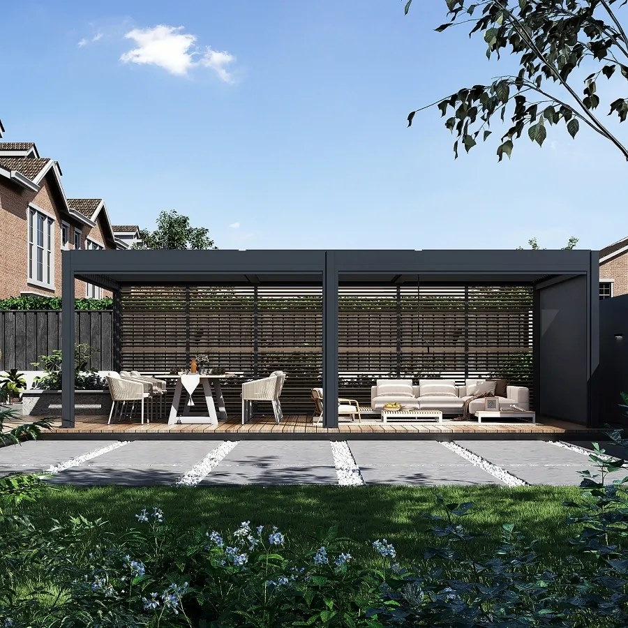 Bioklimatická pergola INTRO DUO 8x4m, hliník, voľne stojaca