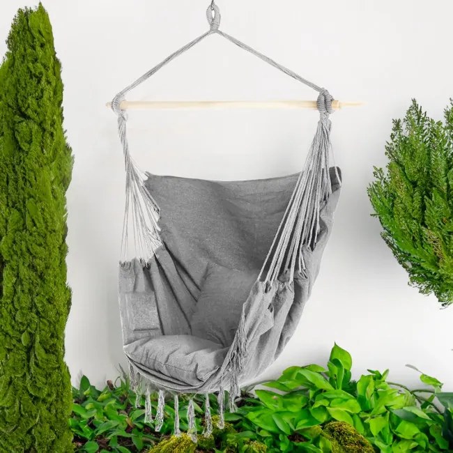 Závesné kreslo BAHIO sivé