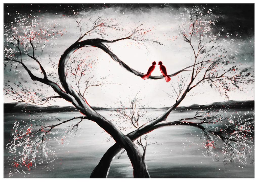 Gario Ručne maľovaný obraz Vtáčia láska Rozmery: 100 x 70 cm