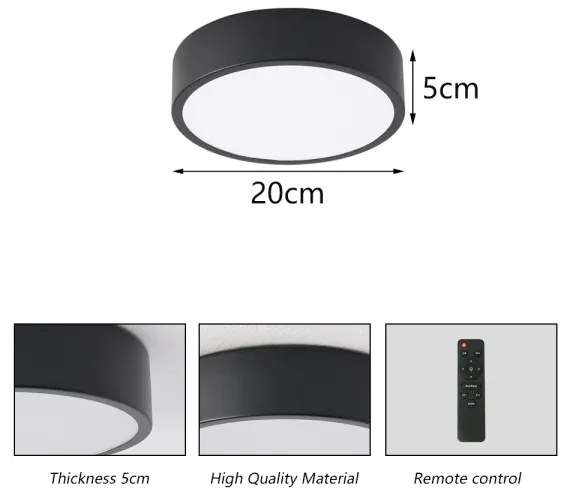 Brilagi - stmievateľné LED svietidlo POOL LED/18W/230V 3000-6000K 20 cm čierna + diaľkový ovládač