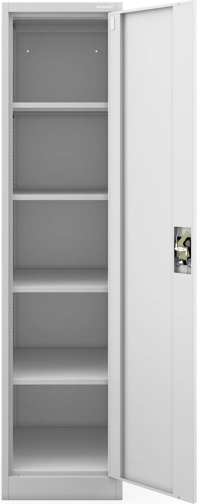 Kovová kancelárska skriňa na dokumenty, hlboká, sivá, 450x1850x600 mm: ALEX D600