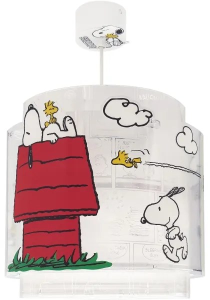 Dalber 76302 - Detský luster SNOOPY 1xE27/15W/230V biela/červená