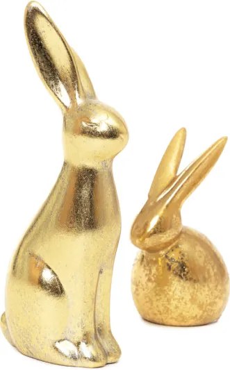 Dekoratívna figúrka zajaca MAX zlatá 845166