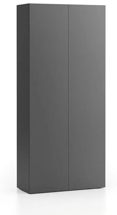 PLAN Kancelárska šatníková skriňa SEGMENT, 2 police, šatníková tyč, 840 x 370 x 1880 mm, grafitová