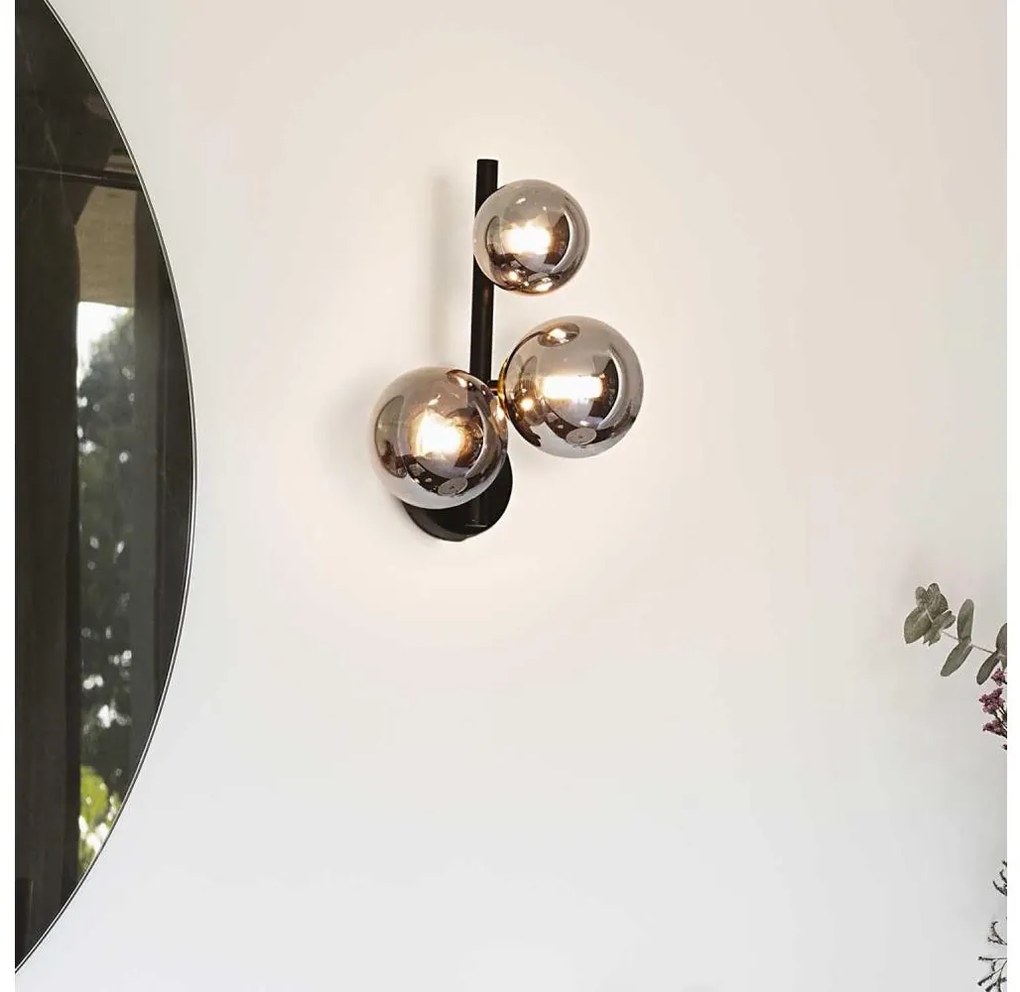Ideal Lux - LED Nástenné svietidlo PERLAGE 3xG9/3W/230V čierna/dymová ID271439