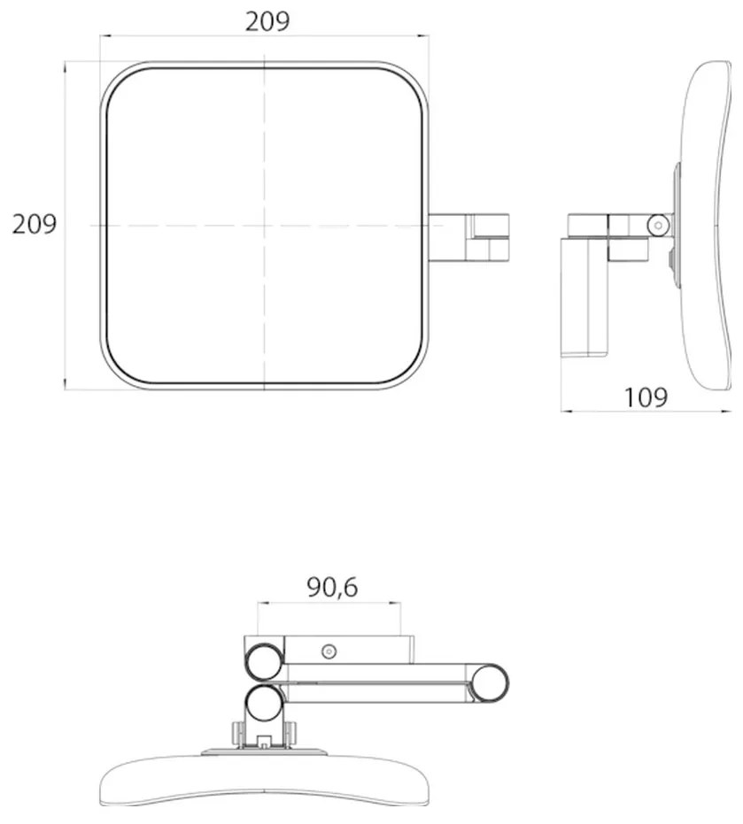 Emco Cosmetic Mirrors Evo - Kozmetické zrkadlo s emco light system, chróm 109508050