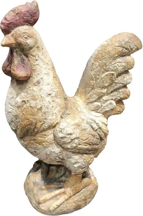 Béžová antik dekoratívna figúrka vidiecky kohút - 35*22*49 cm