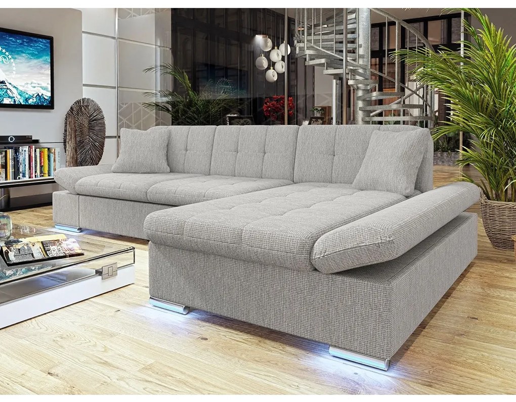 Rohová sedačka Laviva LED, Dostupné poťahy: ekokoža Soft 011 + Bristol 2460, Strana: ľavá