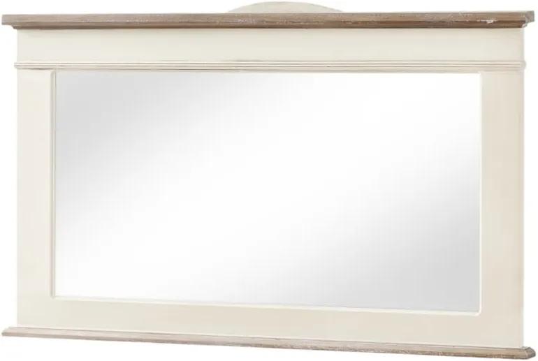 Zrkadlo v krémovobielom ráme z topoľového dreva Livin Hill Rimini, výška 57 cm