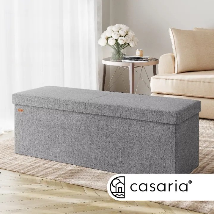 InternetovaZahrada Úložná lavica s výklopným vekom 115x38x38 cm - sivá