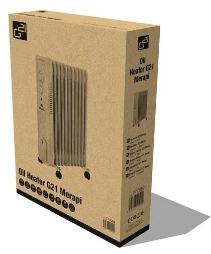 G21 Merapi olejový radiátor, 11 rebier, 2500 W,čierny