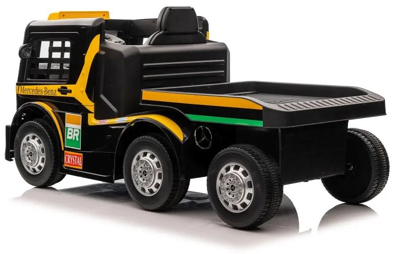 LEAN CARS Elektrický Kamión s prívesom Mercedes XMX622B LCD námornícka žltá - 2X45W - 2x12V7Ah - 2023