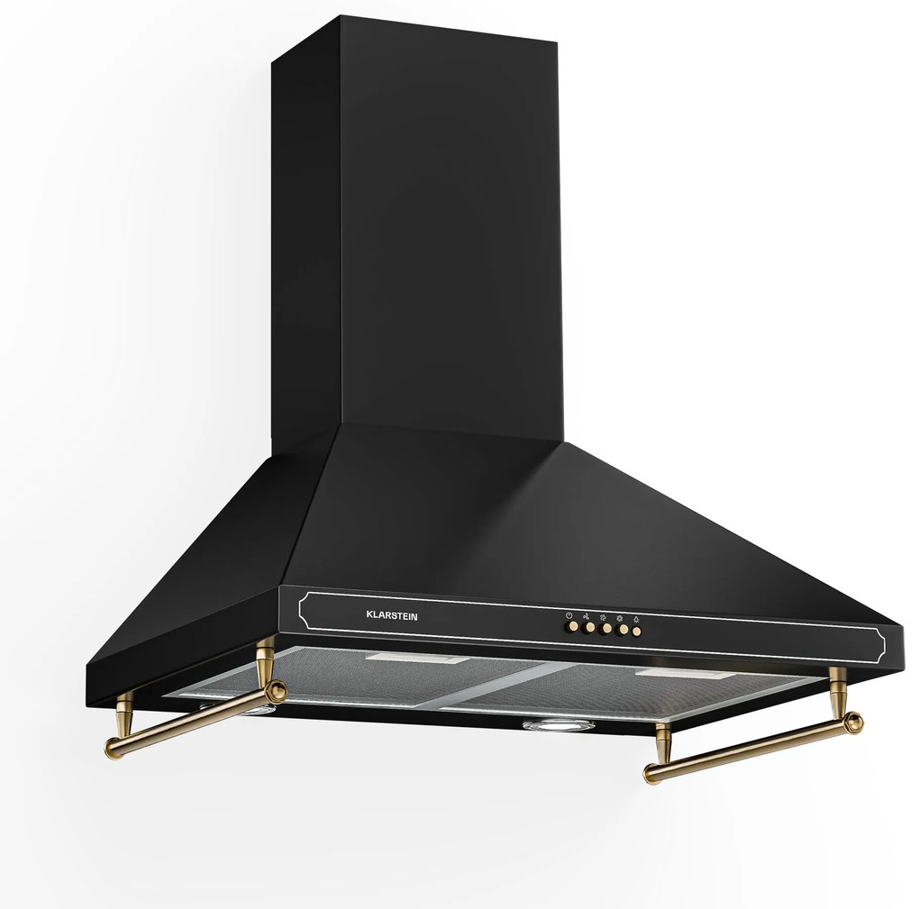 Klarstein Victoria, digestor, 60 cm, nástenný, 630 m³/h, LED, retro dizajn, čierny