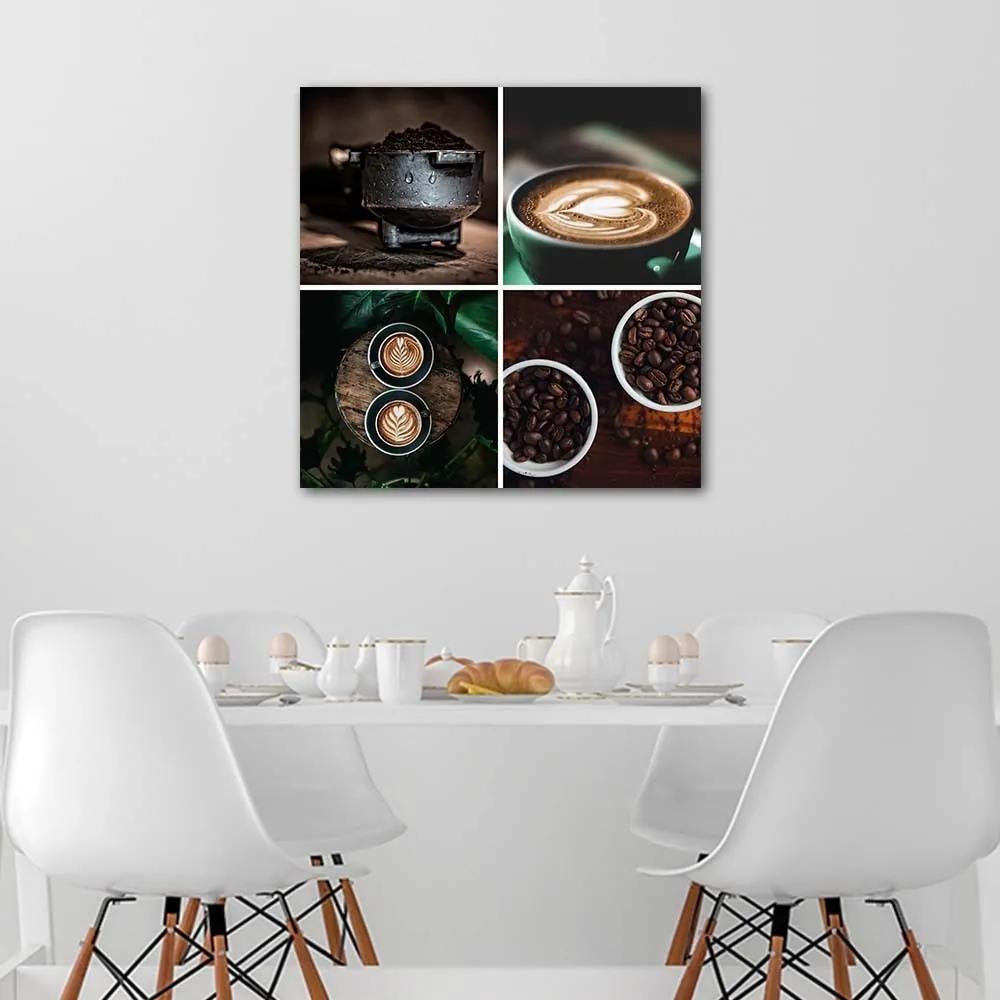 Obraz na plátně Sada šálků na kávu a nápoje - 40x40 cm