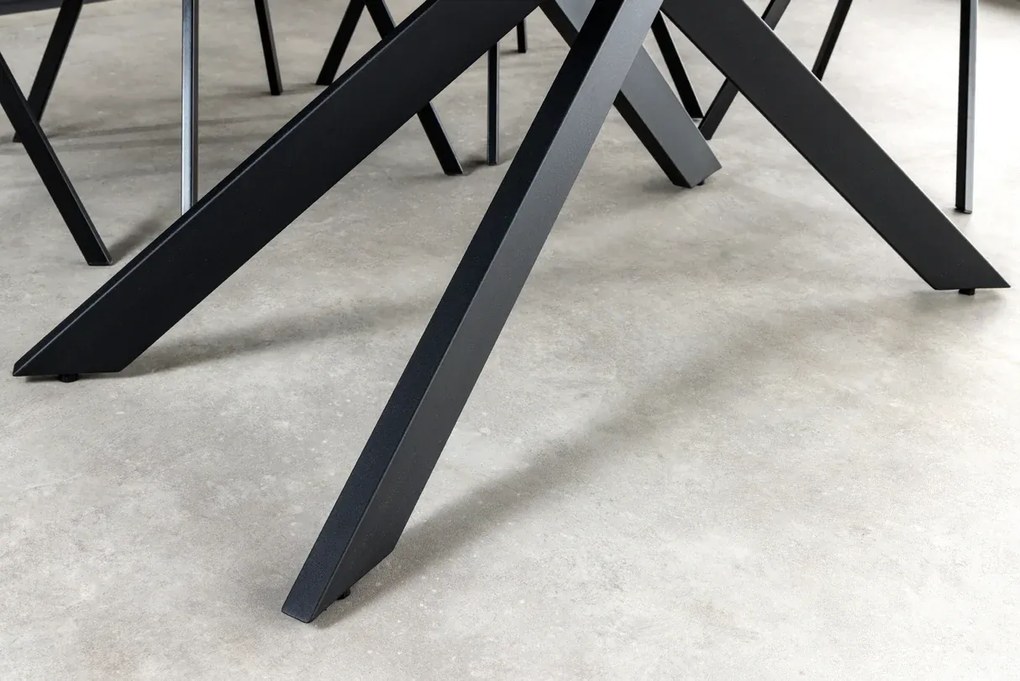 Jedálenský stôl 160 - 200 cm v bielom mramorovom vzhľade