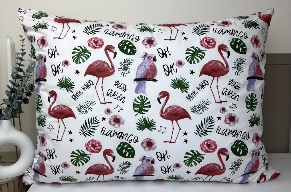 INTERMEDIC SK Obliečka na vankúš Plameniak 45x65 cm – 100 % bavlna