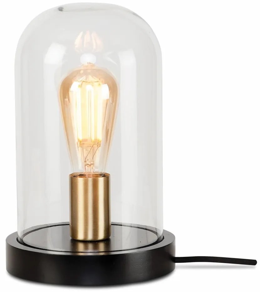 Čierna stolová lampa so skleneným tienidlom (výška 30 cm) Seattle – it's about RoMi