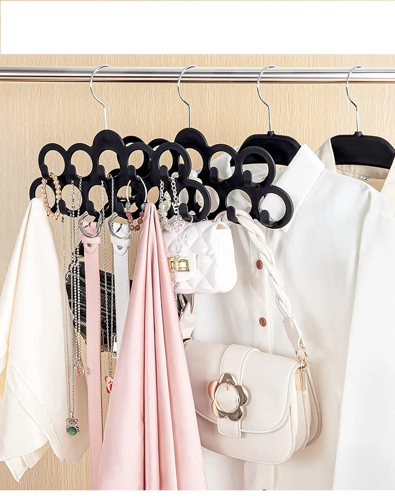 JJA Vešiak na kravaty a opasky, semiš, 11 háčikov