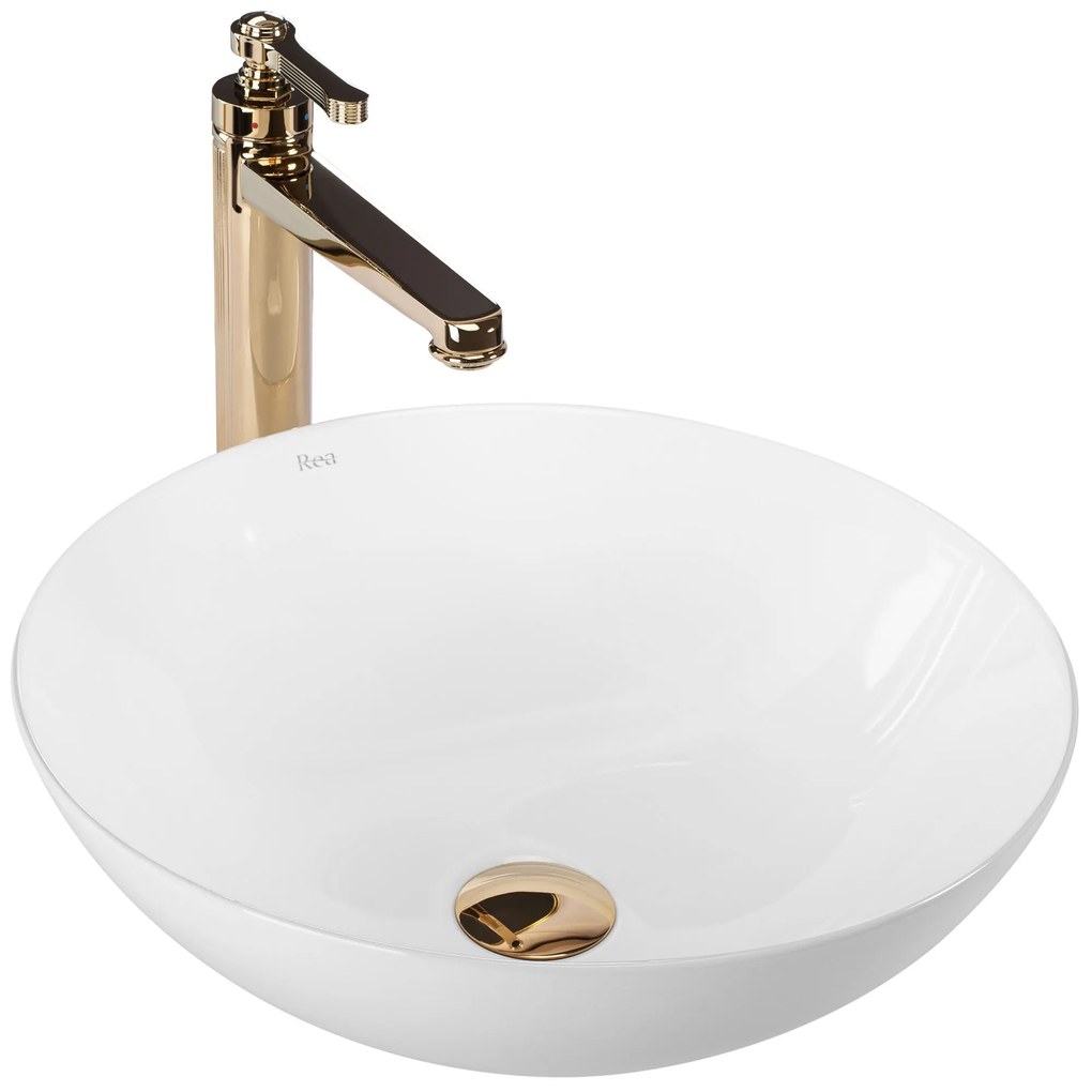 Rea Erica, umývadlo na dosku 400x400x145 mm, biela lesklá, REA-U0602