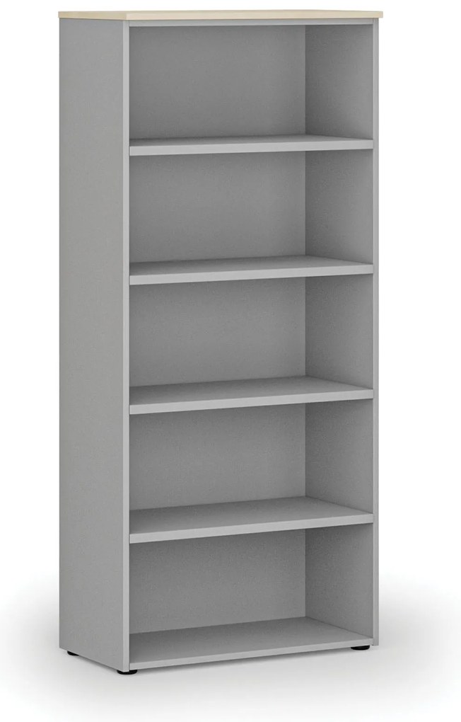 Kancelársky regál PRIMO GRAY, 800 x 420 x 1781 mm, sivá/breza