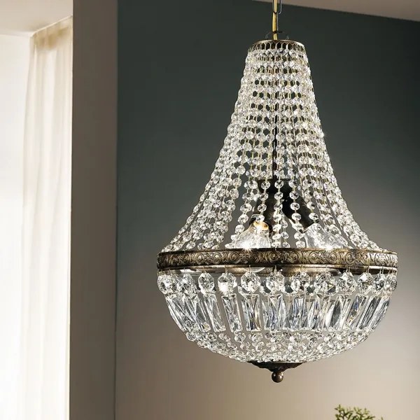 Orion HL 6-1497/3 - Krištáľový luster na reťazi ARILA 3xE27/60W/230V hnedá/patina