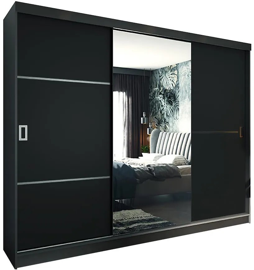 Skriňa Retro 200 2L grafit / dvierka čierna