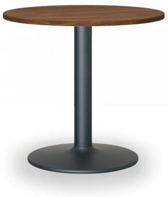 Konferenčný stolík ZEUS II, priemer 60 cm, čierna podnož, orech