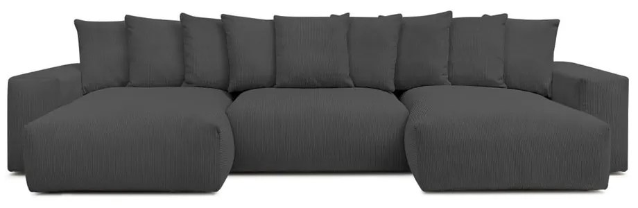 Sivá menčestrová rohová pohovka Voltaire – Bobochic Paris