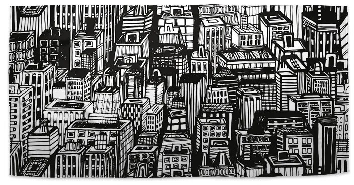 Sablio Uterák Kreslené mrakodrapy - 50x100 cm