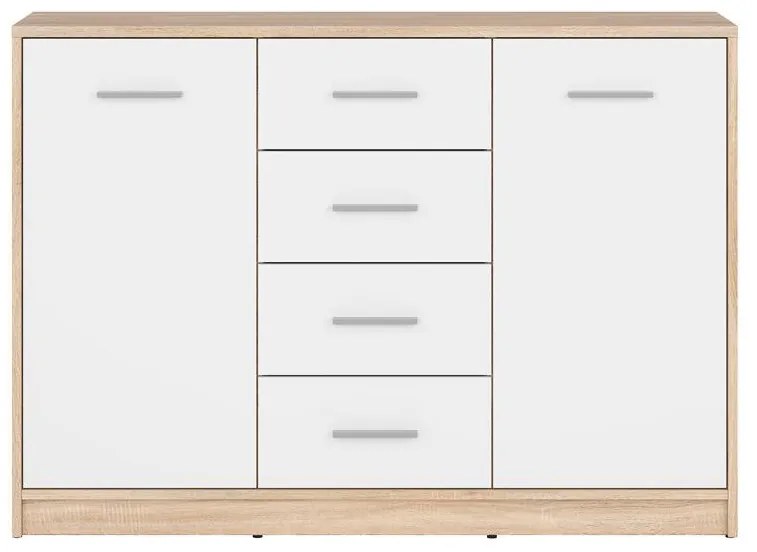 Komoda BRW Nepo Plus 6 (dub sonoma + biela) . Akcia -35%. Vlastná spoľahlivá doprava až k Vám domov. 1098302