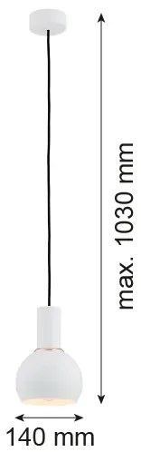 Argon 4215 - Luster na lanku SINES 1xE27/15W/230V pr. 14 cm biela