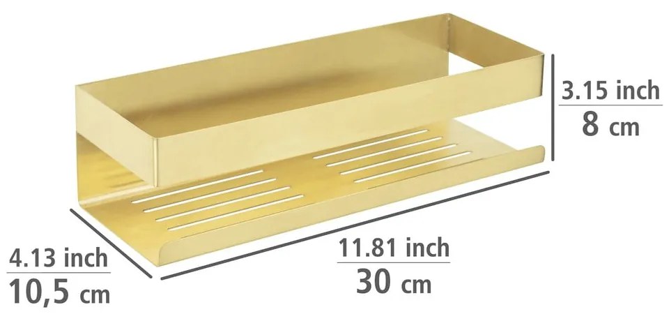 Samodržiaca kúpeľňová polička z nerezovej ocele v zlatej farbe Genova – Wenko