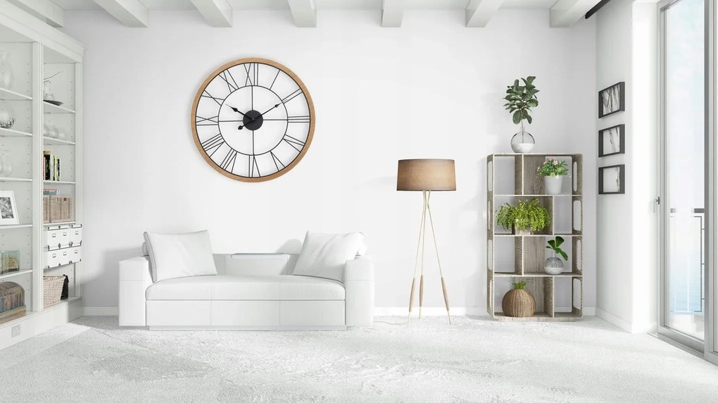 Rea Tutumi, nástenné hodiny 60cm, LOFT ZEGAR MDF, hnedá-čierna, MC70898