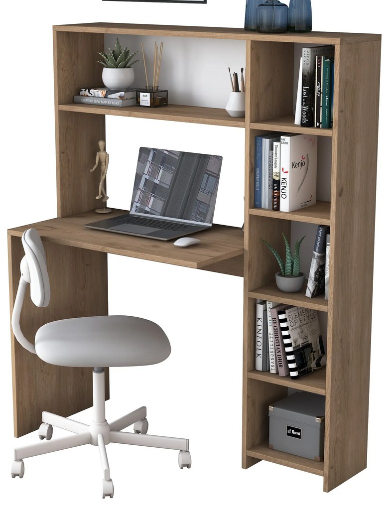 Písací stôl s regálom Hapos 113 cm dub prírodný