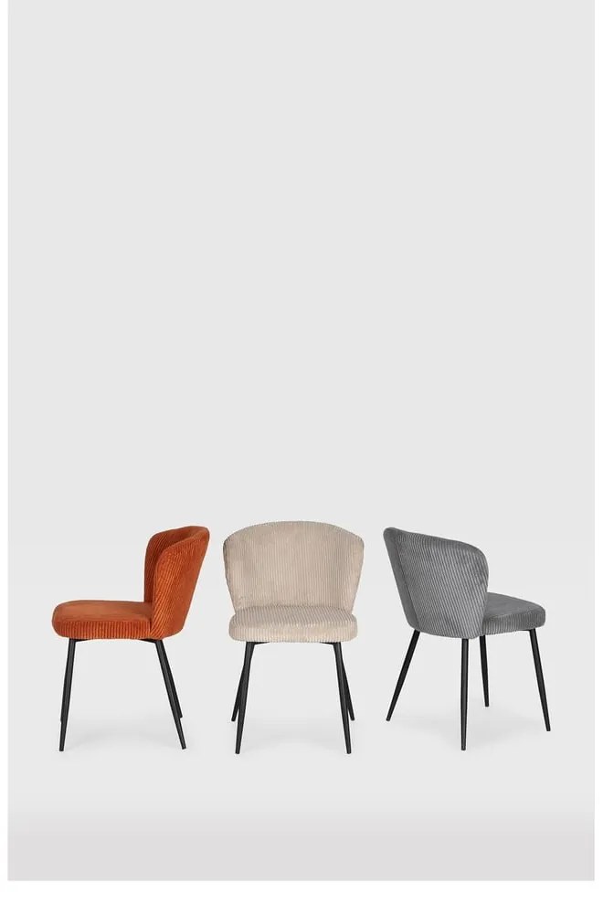 Oranžové menčestrové jedálenské stoličky v súprave 4 ks Megan – Marckeric