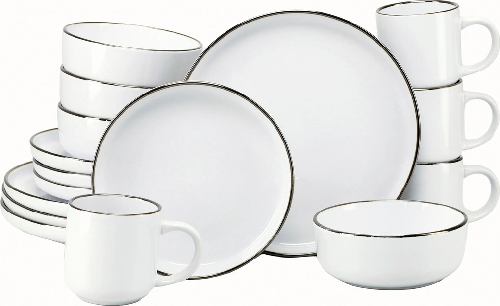XXXLutz KOMBINOVANÝ SERVIS Nordic Festive Weiss 16-dielne Creatable - Online Only bytové doplnky - 007768075802