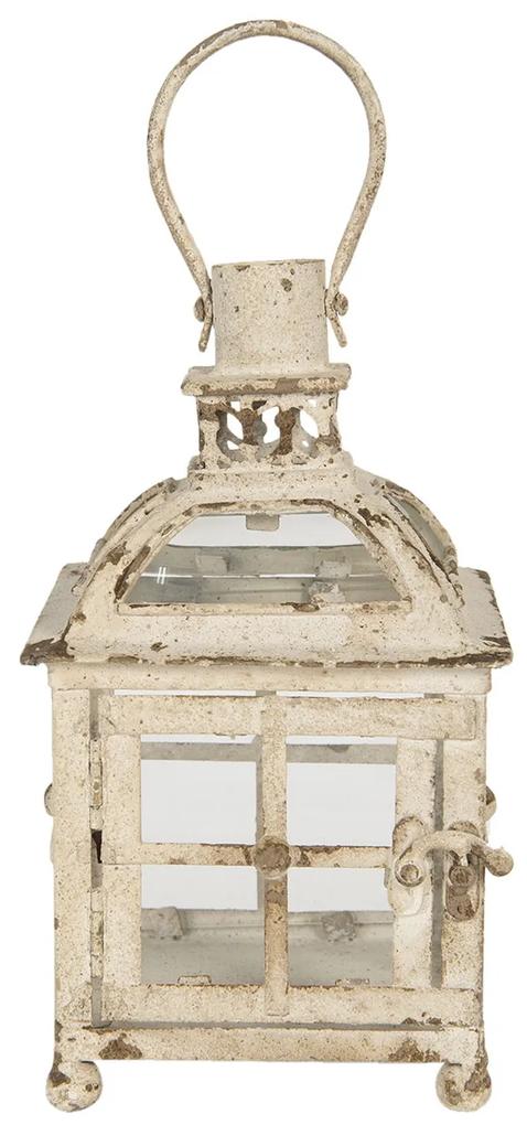 Kovová krémová lampáš vo vintage štýle Adolphe - 17 * 17 * 27 cm