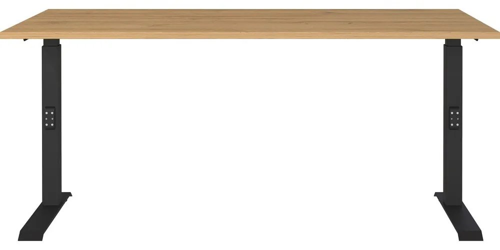 Polohovací pracovný stôl s doskou v dubovom dekore 80x160 cm Agenda – Germania