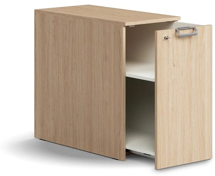 Uzamykateľná bočná skrinka QBUS, pravá, 740x400x800 mm, dub