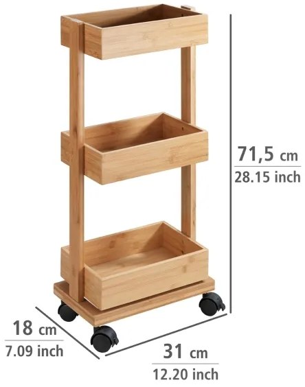 WENKO 24390100 - Regál TORTONA 18x71,5 cm hnedá/čierna