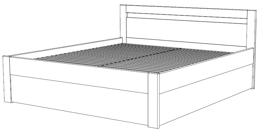 BMB MARIKA KLASIK - masívna dubová posteľ s úložným priestorom ATYP, dub masív