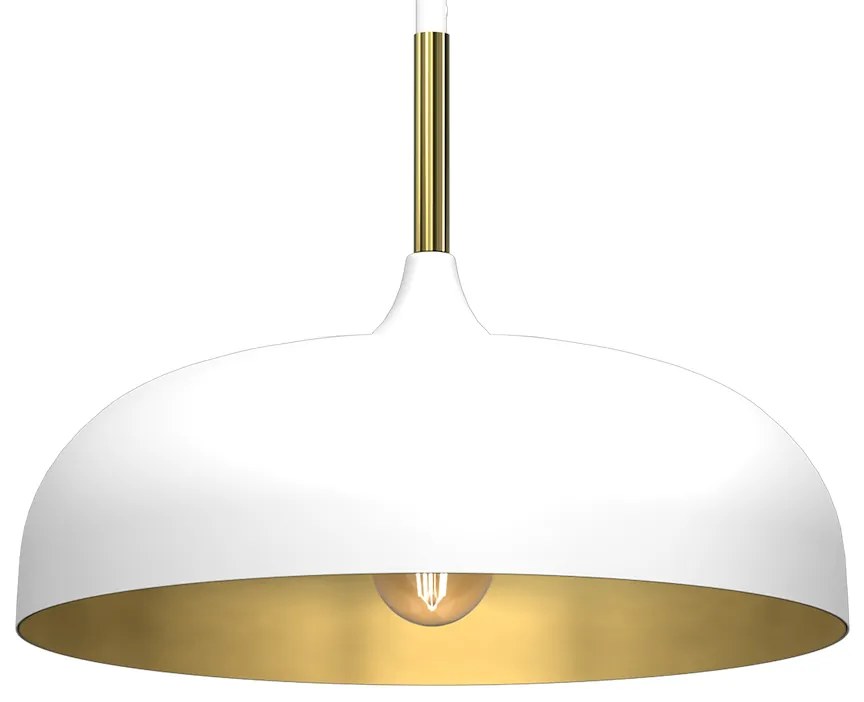 Závesné svietidlo Lincoln, 1x zlaté/biele kovové tienidlo, (fi 35cm), w/g